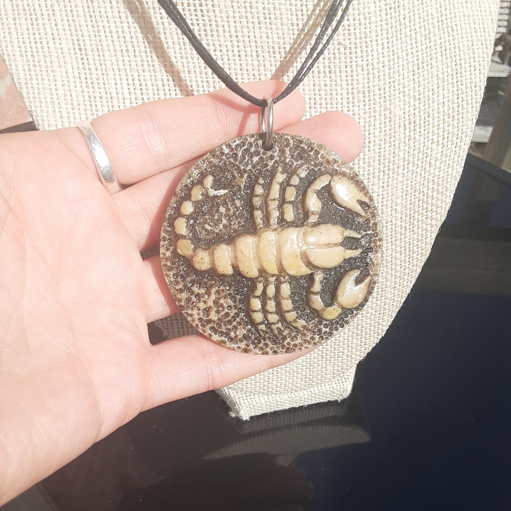 SCORPIO ZODIAC- Scorpion resin/ Plastic Necklace